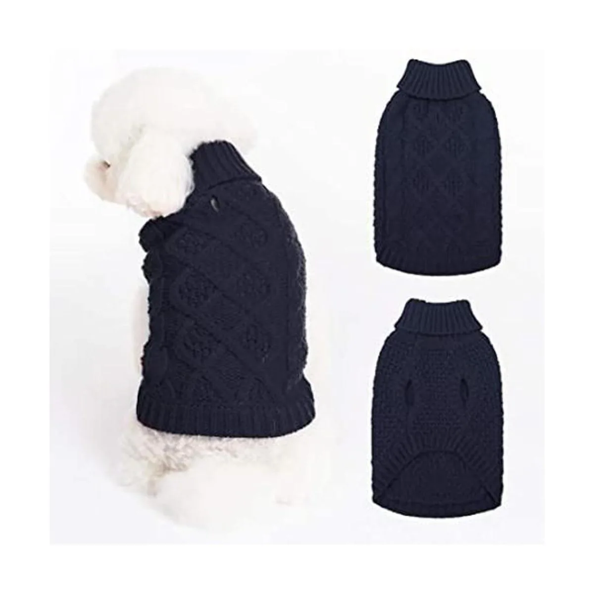 Mihachi Suéter de cuello alto para perros Abrigo de_1