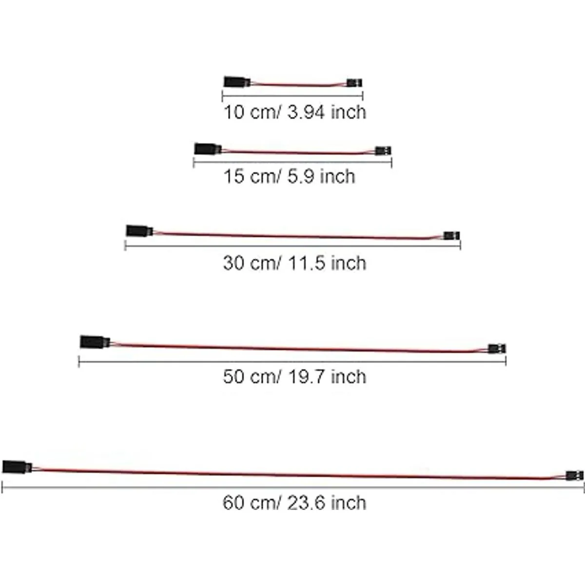Tecunite 20 cables de extensión servo de 3 pines hembra a_2
