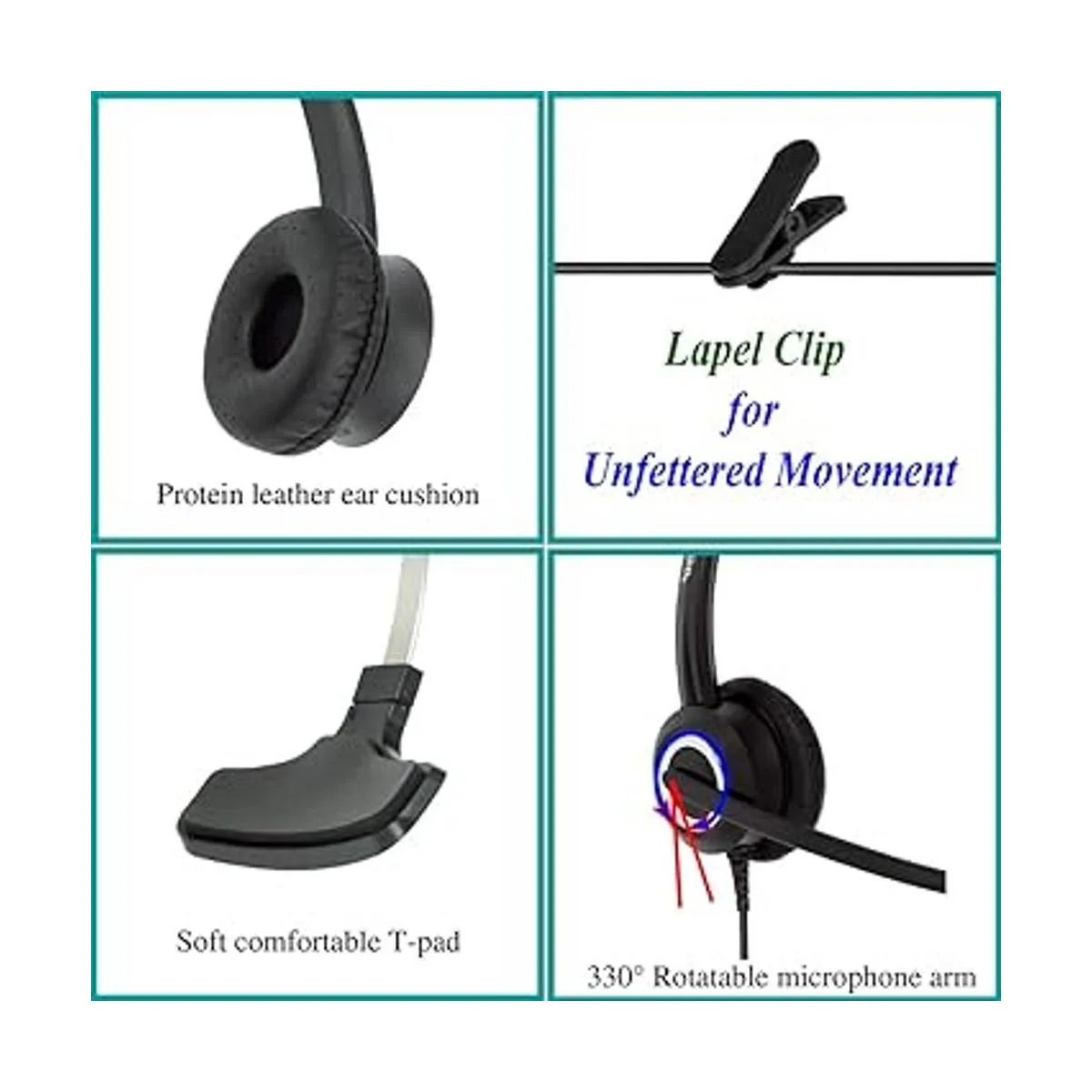 RJ9 Auriculares de oficina con cable de voz HD para MITEL_3