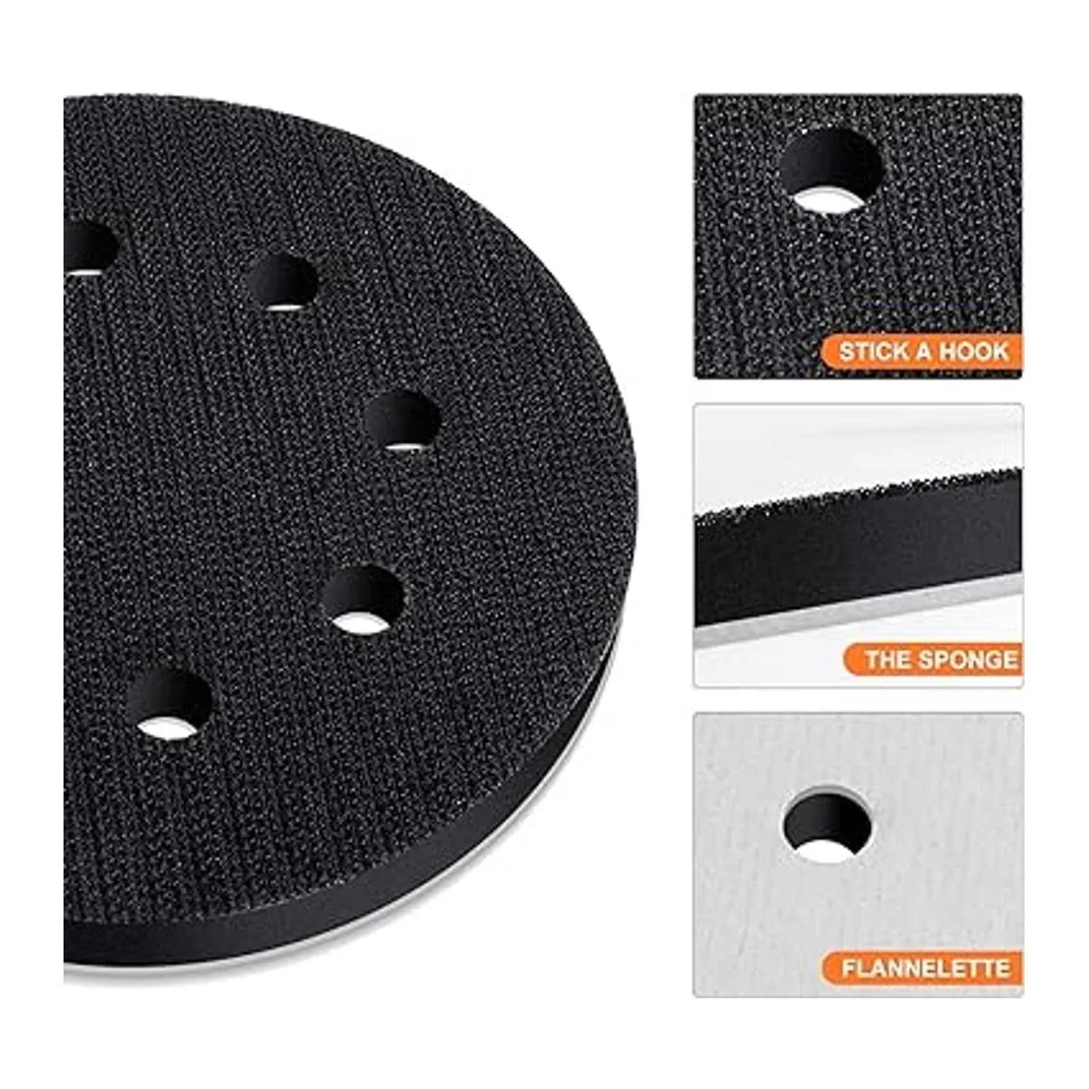 Cojín de esponja suave de 5.0 in con 8 agujeros de gancho_2