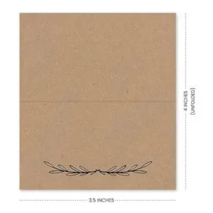 25 tarjetas rústicas Kraft para mesa de campaña para boda_2