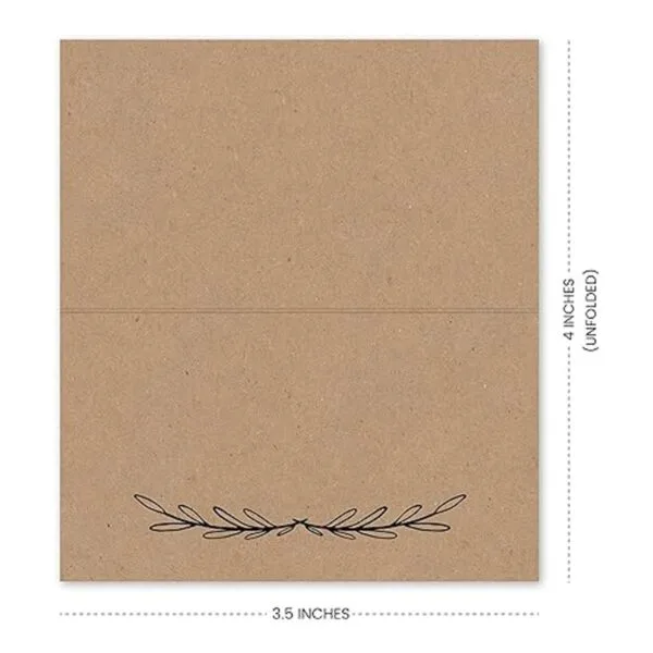 25 tarjetas rústicas Kraft para mesa de campaña para boda_2