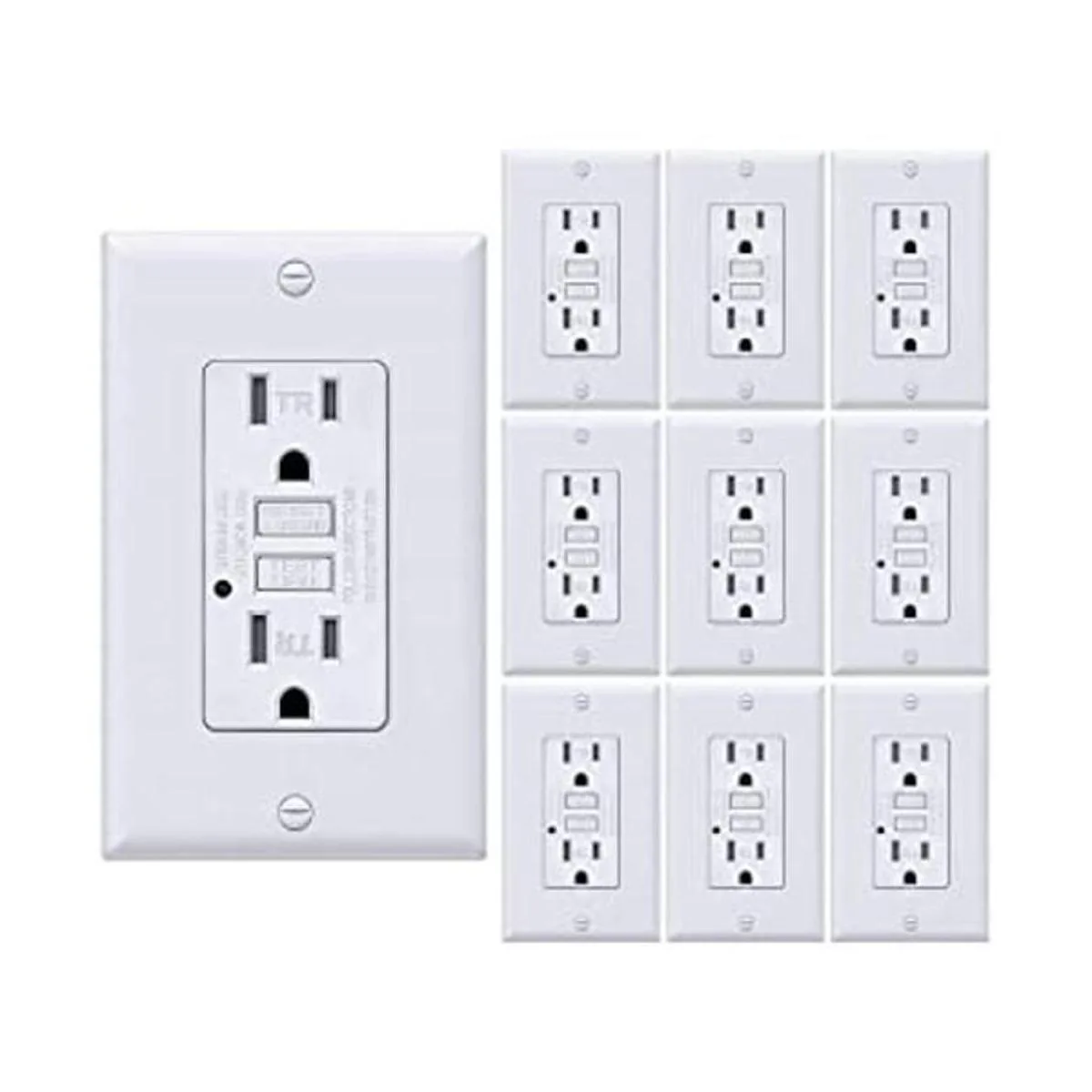 BESTTEN Paquete de 10 tomas de corriente GFCI de 15_1