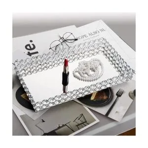 Feyarl Bandeja grande de cristal para tocador con espejo_6