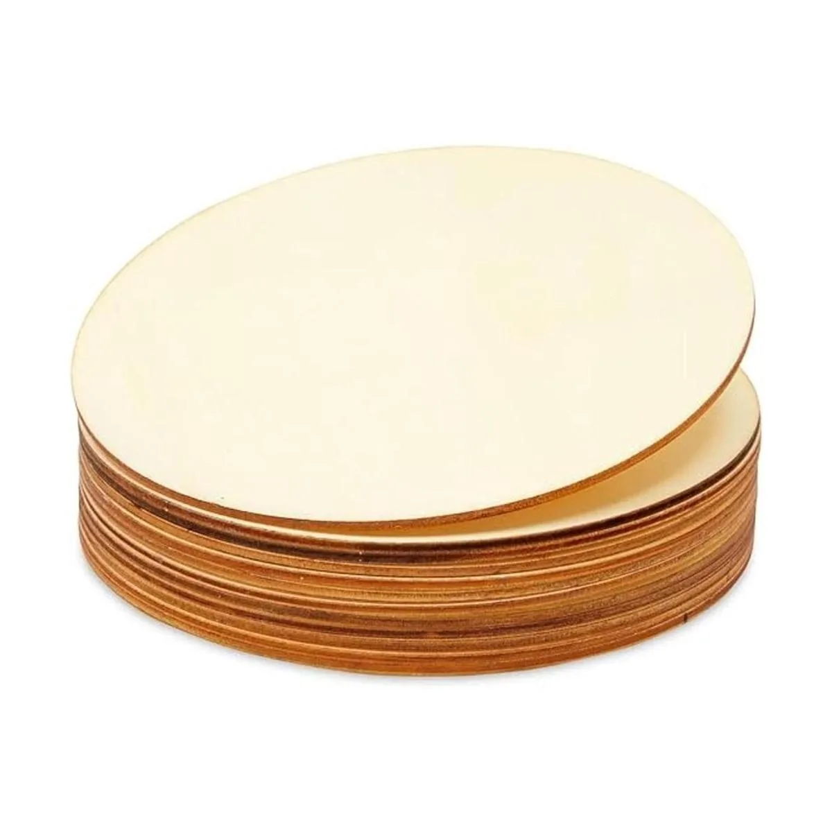 Juvale Paquete de 12 círculos de madera sin terminar de 6_1