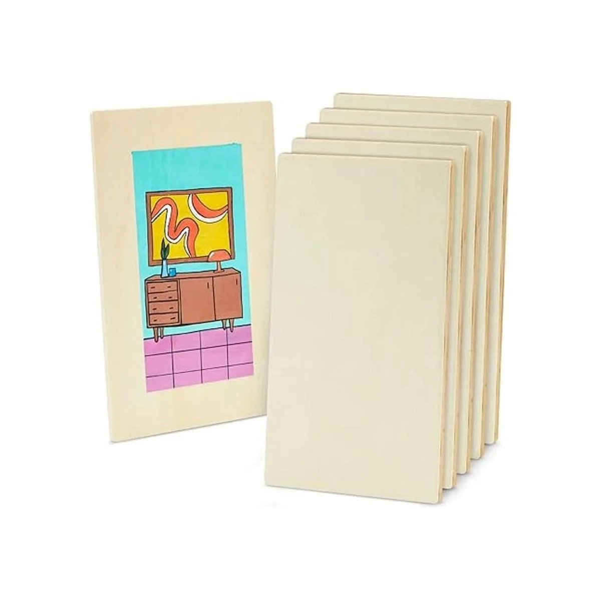 Paquete de 6 tablones de madera sin terminar para_5