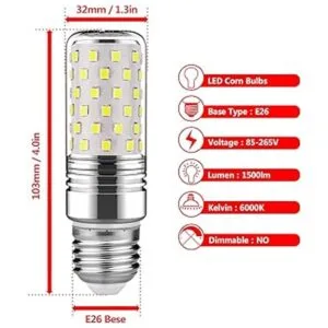 GEZEE Bombilla cilíndrica LED de 15 W bombillas LED E26_2