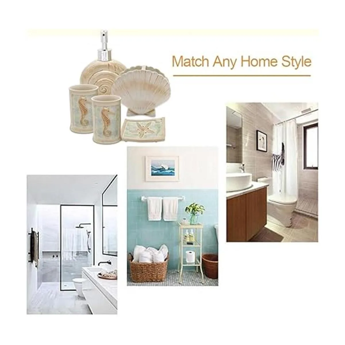 HotSan bathroom accessory Juego de 5 piezas de conchas_5