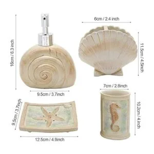 HotSan bathroom accessory Juego de 5 piezas de conchas_7