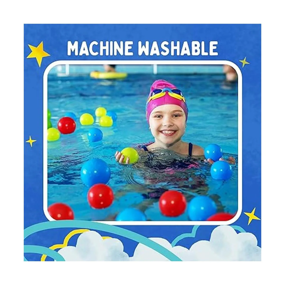 Playz Pelotas plásticas suaves de juguete con 8 colores_3