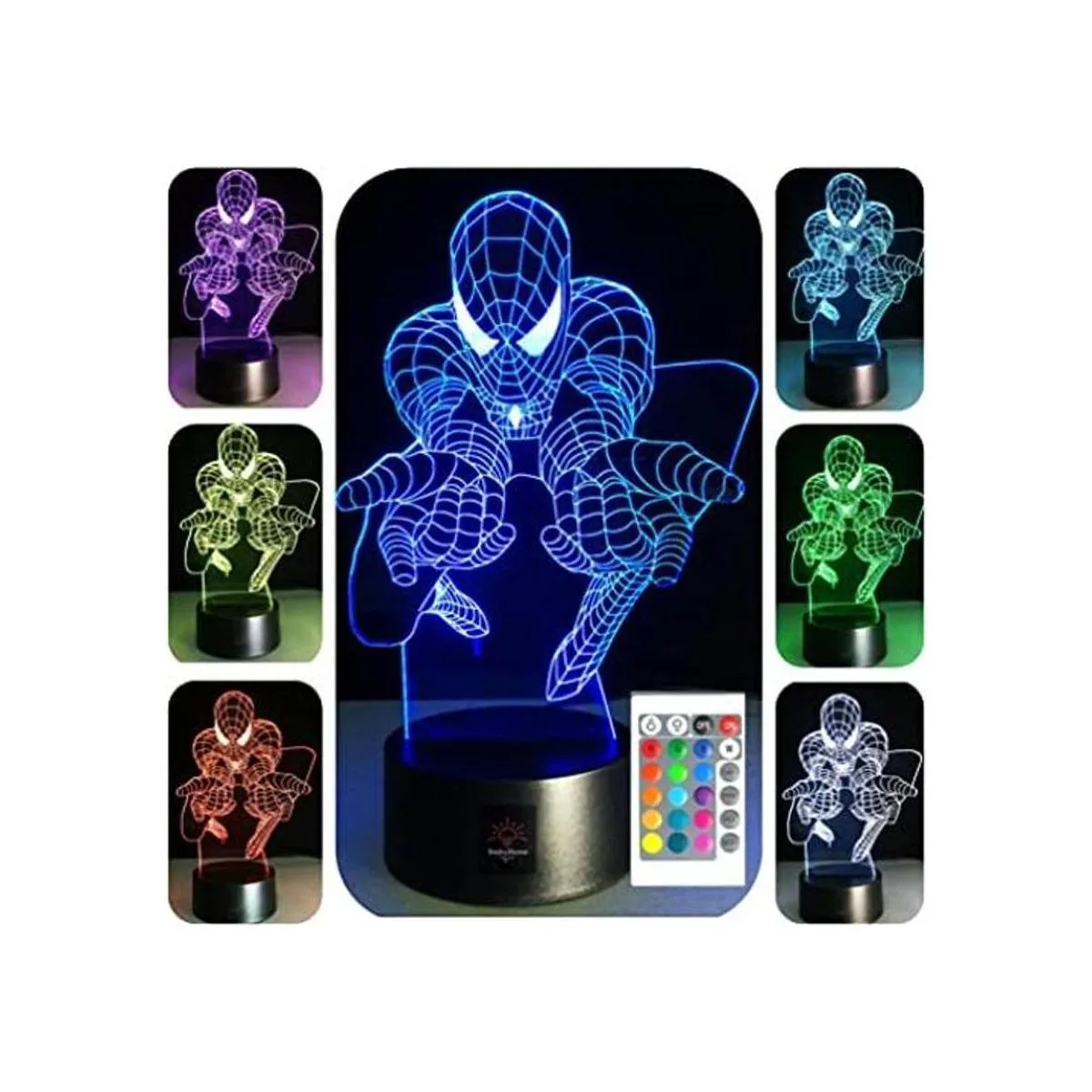 SerkyHome Luz nocturna de ilusión 3D para niños 7 colores_1