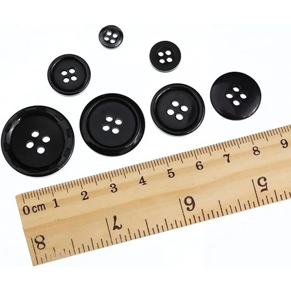 600 botones redondos de resina de color negro de Navidad_2