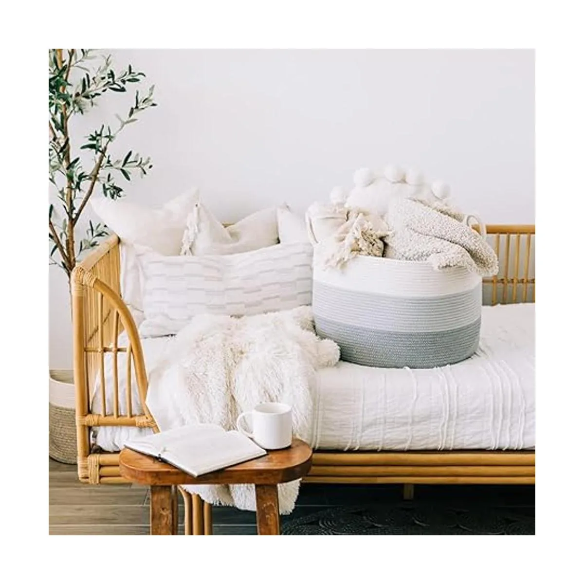 OrganiHaus Cesta de almacenamiento de cuerda extra grande_3