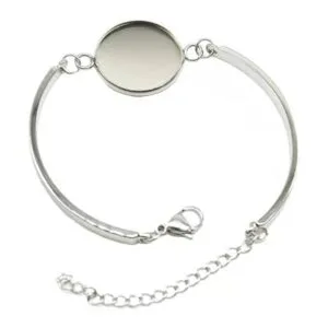 Pulsera de acero inoxidable ajustes 20 mm. cabujón de en_2