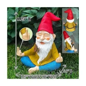 Gnomo de jardín Estatua de gnomo Zen 9.25 pulgadas de_2