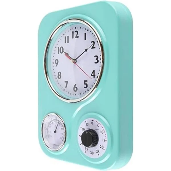 Lilys Home Reloj de pared retro de cocina con termómetro_3