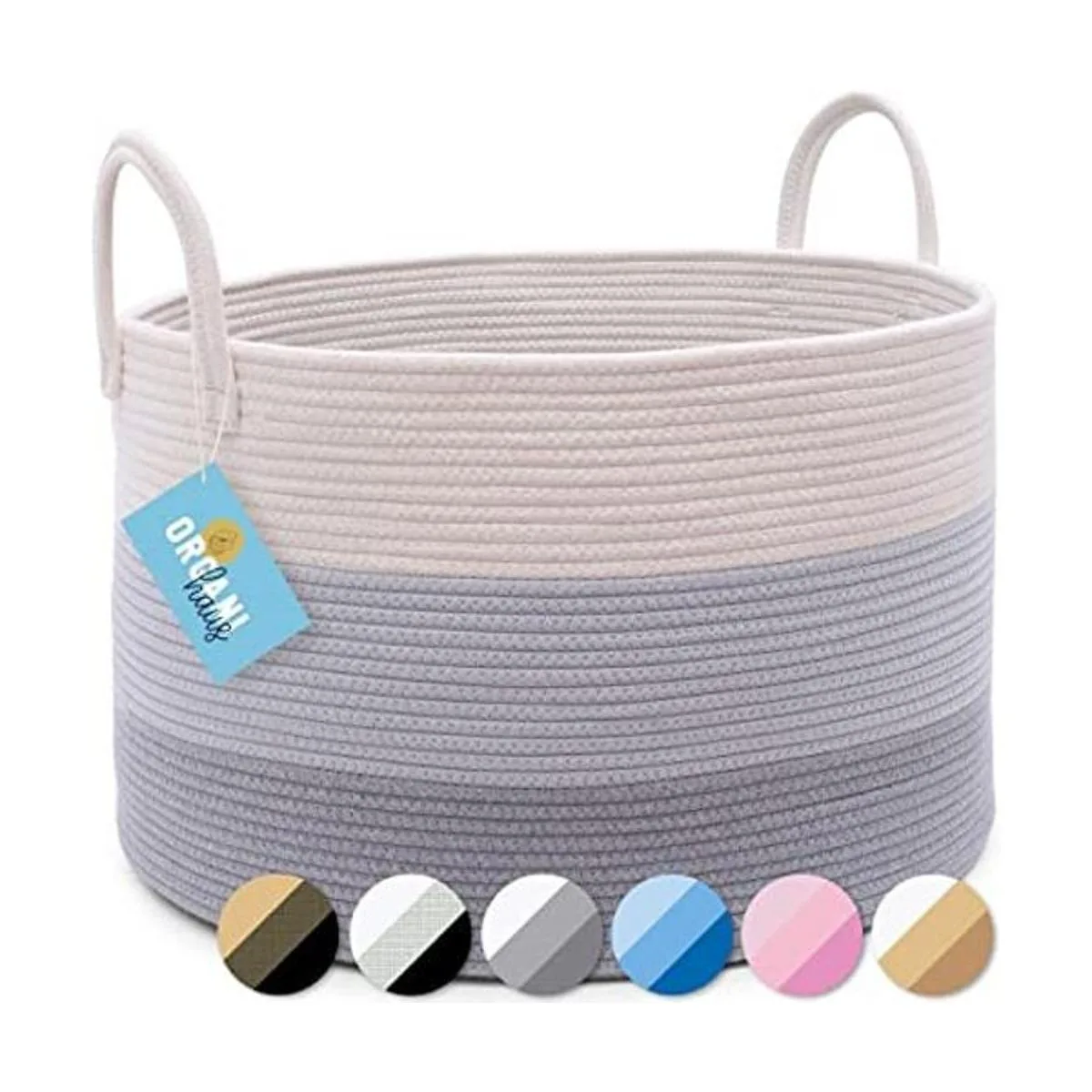 OrganiHaus Cesta de almacenamiento de cuerda extra grande_1