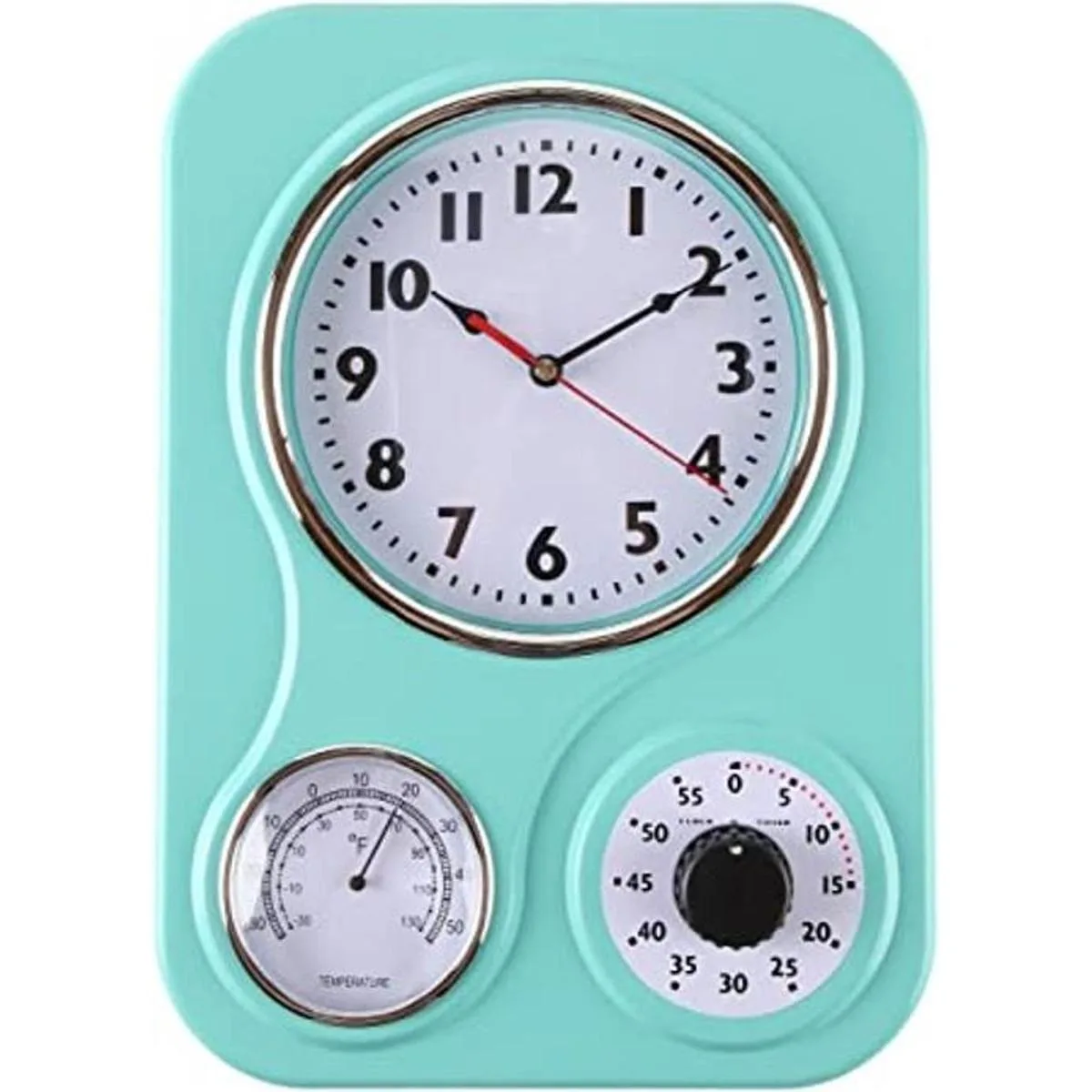 Lilys Home Reloj de pared retro de cocina con termómetro_1