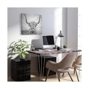 HOME Lienzo para pared fotografía de vaca de las tierras_5