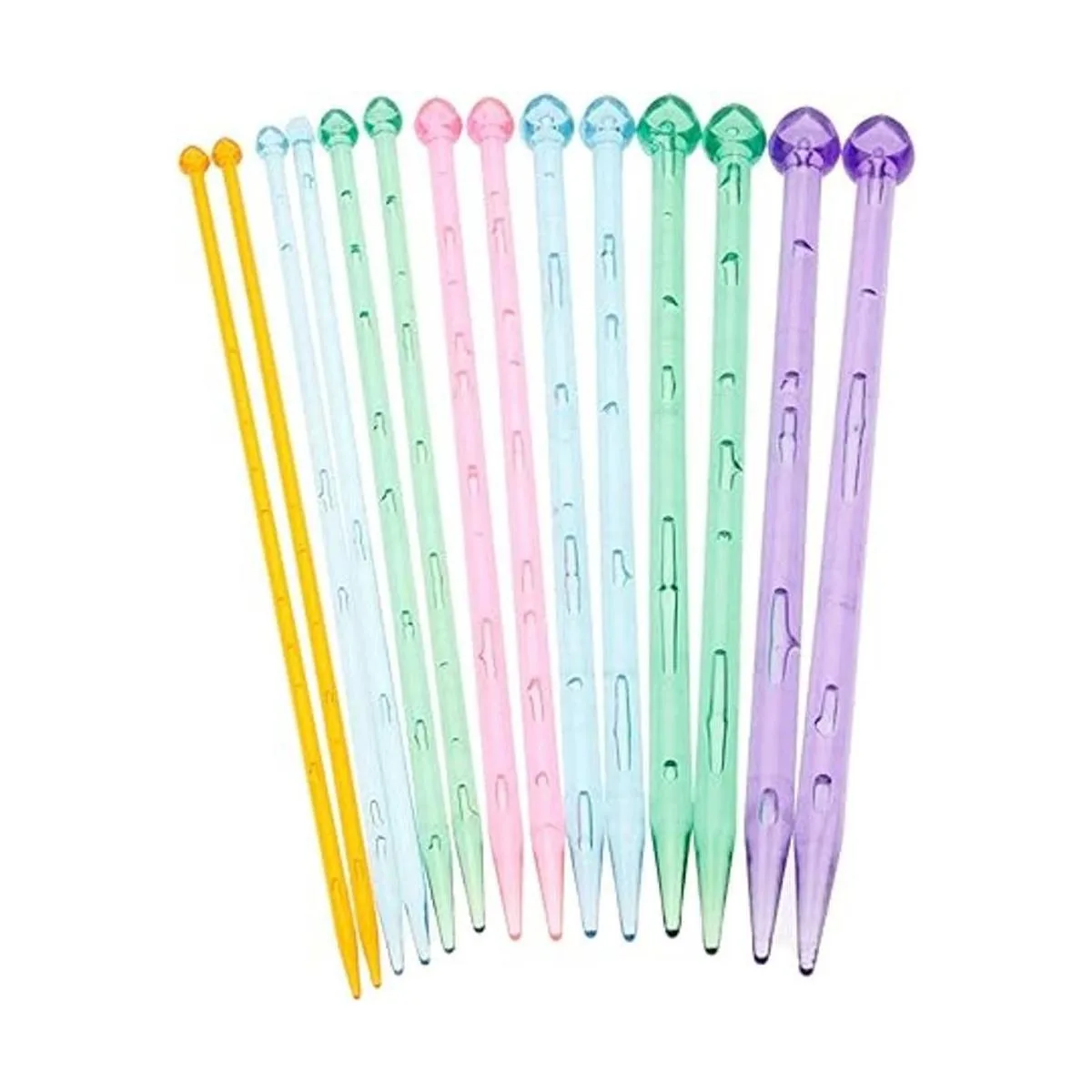 7 pares de agujas de tejer de cristal de plástico_6