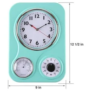 Lilys Home Reloj de pared retro de cocina con termómetro_4