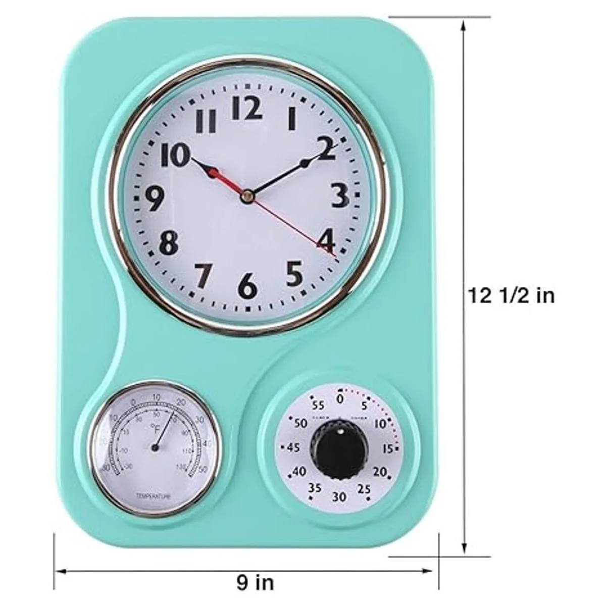 Lilys Home Reloj de pared retro de cocina con termómetro_4