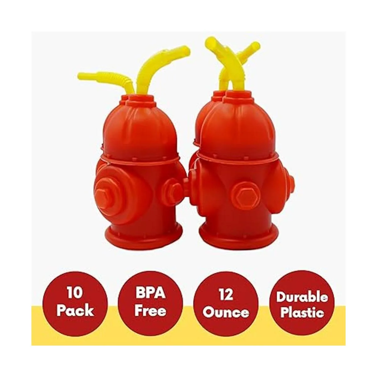 4Es Novelty Tazas de paja con tapas paquete de 10 de_3