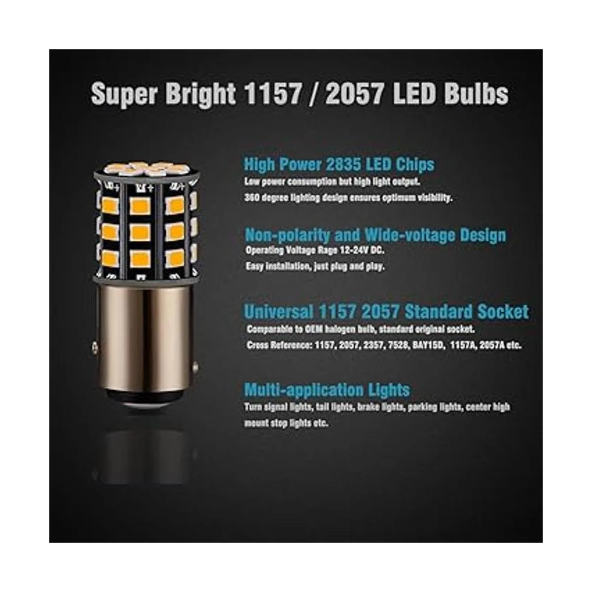 Antline 1157 2057 2357 7528 BAY15D Bombillas LED ámbar_5