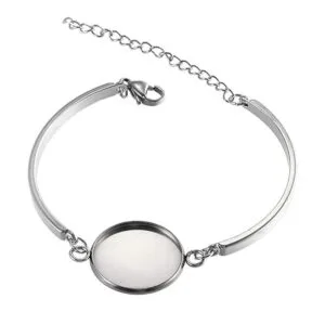 Pulsera de acero inoxidable ajustes 20 mm. cabujón de en_4