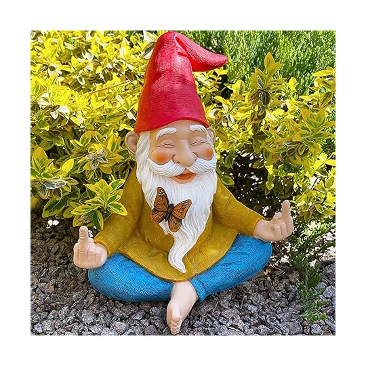 Gnomo de jardín Estatua de gnomo Zen 9.25 pulgadas de_4