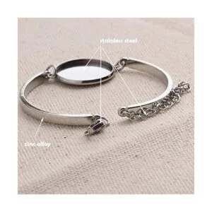 Pulsera de acero inoxidable ajustes 20 mm. cabujón de en_6