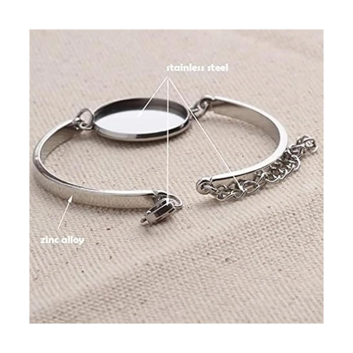 Pulsera de acero inoxidable ajustes 20 mm. cabujón de en_6