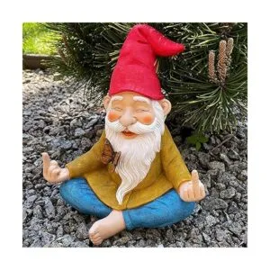 Gnomo de jardín Estatua de gnomo Zen 9.25 pulgadas de_3