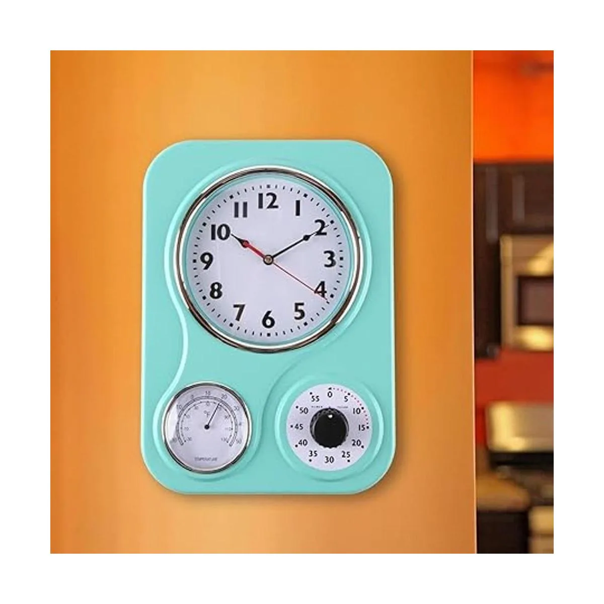 Lilys Home Reloj de pared retro de cocina con termómetro_2