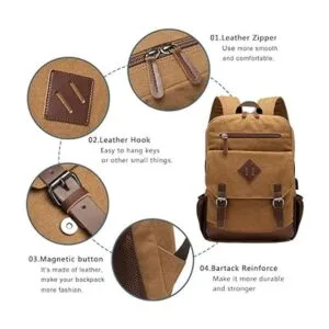 Mochila de lona para hombres y mujeres mochila vintage_3