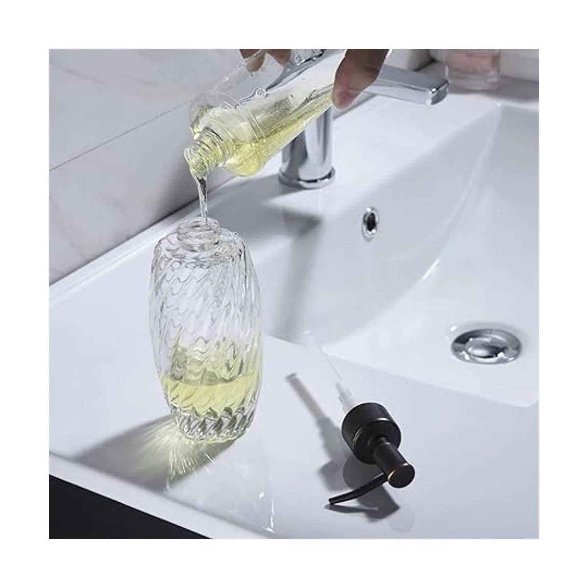 Delle Rosa Dispensador de jabón de vidrio para encimera_6