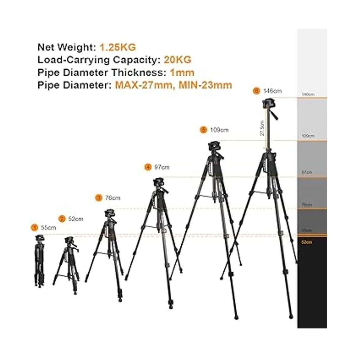 Huepar Trípode ligero TPD14 de nivel láser ajustable de 56_2
