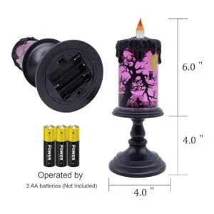 Eldnacele Velas de globo de nieve de Halloween lámpara_2