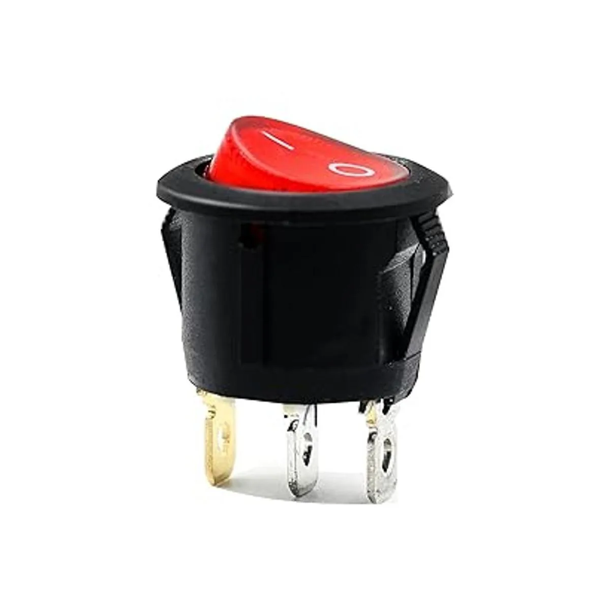 Red Light SPST Interruptor basculante redondo de 3 pines_2