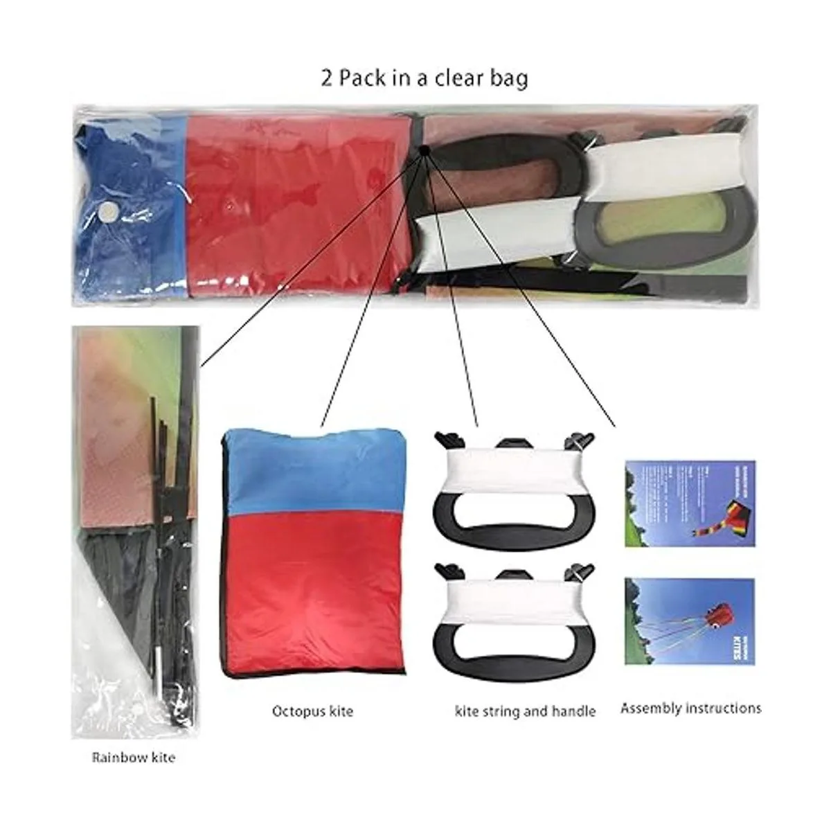 Paquete de 2 cometas Gran cometa arcoíris y pulpo_2