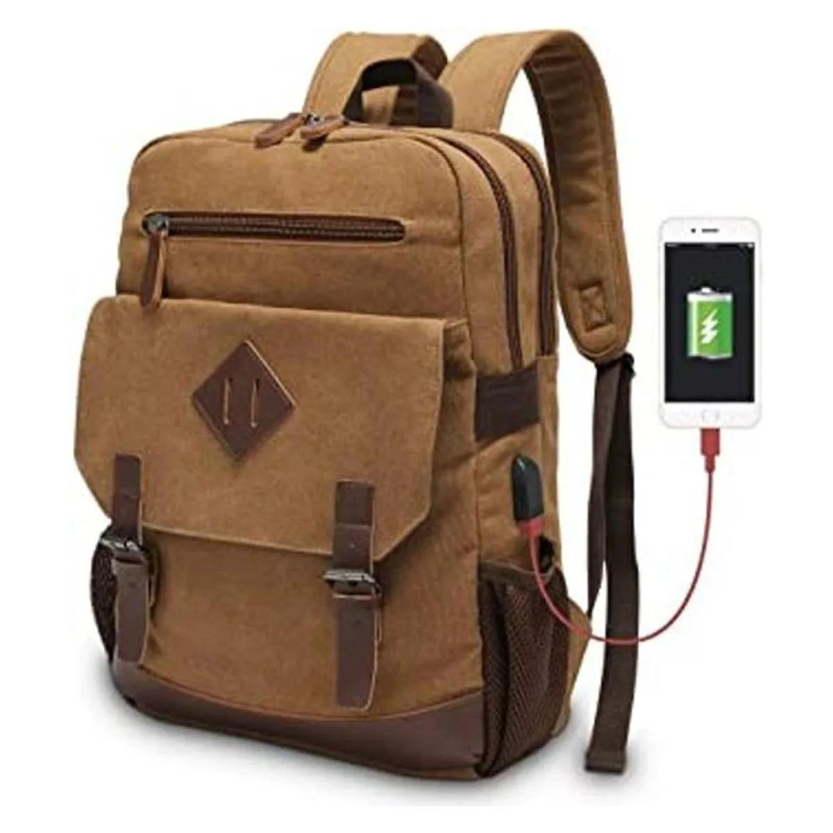 Mochila de lona para hombres y mujeres mochila vintage_1