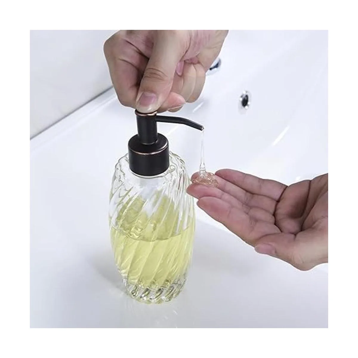 Delle Rosa Dispensador de jabón de vidrio para encimera_5