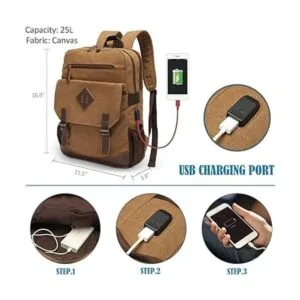 Mochila de lona para hombres y mujeres mochila vintage_2