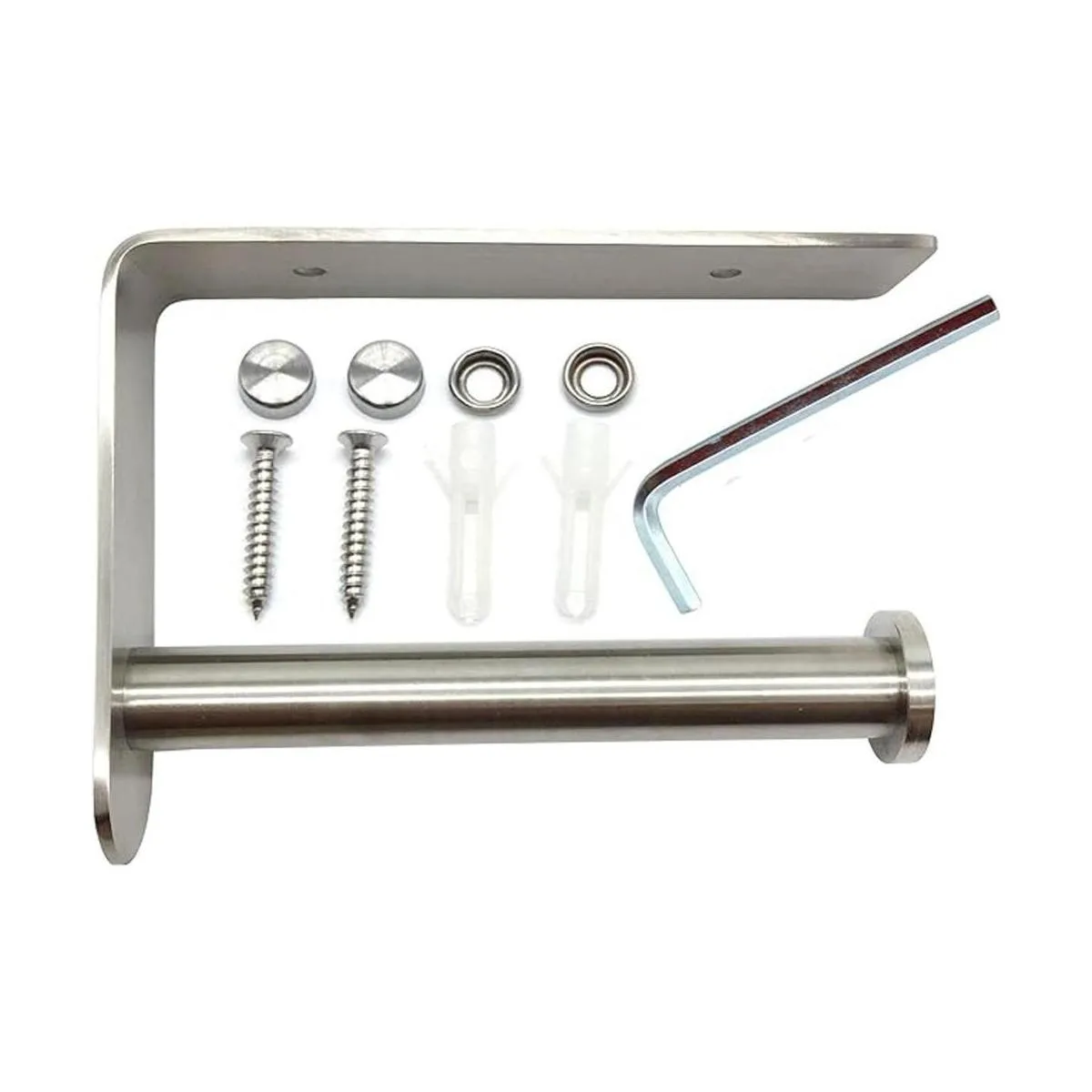 Lofekea Soporte de pared para papel higiénico acero_5