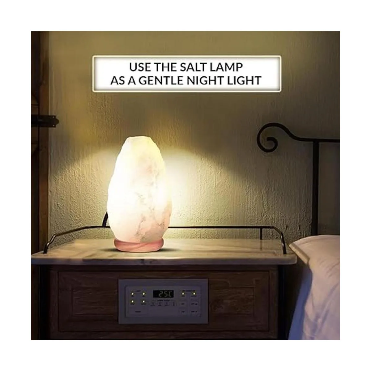 Himalayan Glow Lámpara de cristal de sal blanca luz_2