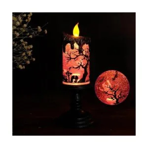 Eldnacele Velas de globo de nieve de Halloween lámpara_5