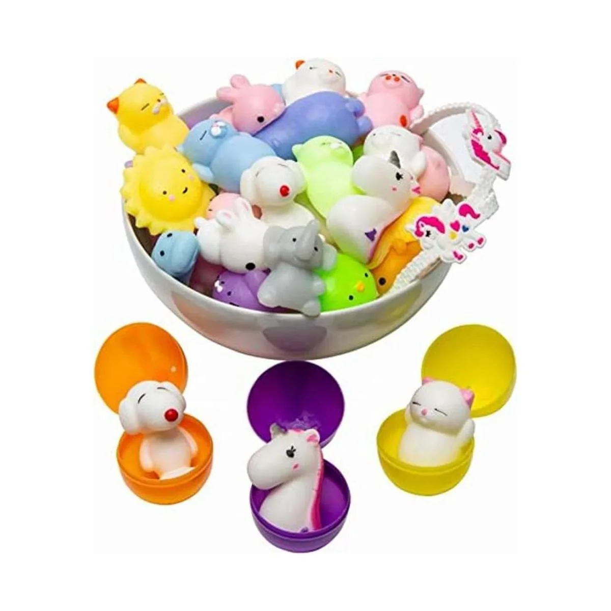 Juguetes esponjosos de animales 3 huevos sorpresa gato_1