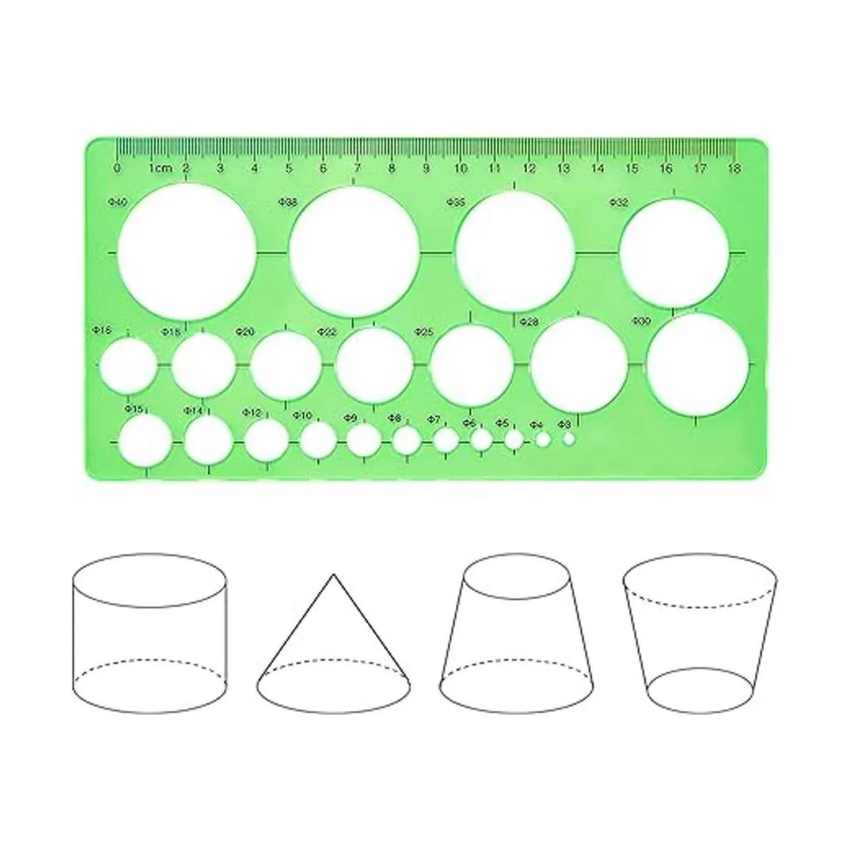 Plantilla circular 3 piezas círculos de plástico y_3