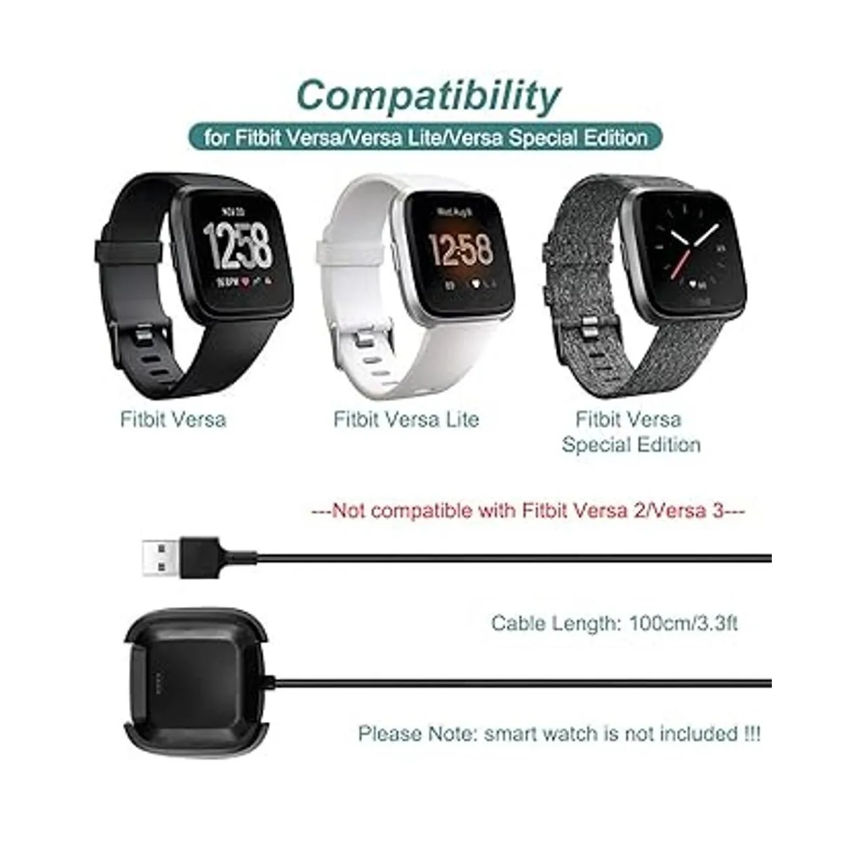 Kissmart Cargador para reloj inteligente Fitbit_2