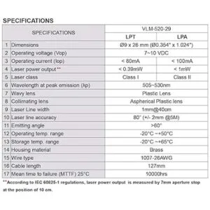 Quarton Laser Module VLM52029 LPA Direct Green Cross Line_3